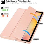 Husa pentru Samsung Galaxy Tab S6 Lite 10.4 inch 2024 / 2022 / 2020 Soft Shell cu functie wake-up/sleep si compartiment pentru S-Pen, tip stand, roz