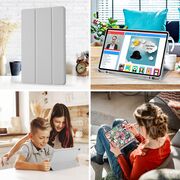 Husa pentru  Samsung Galaxy Tab A9 Plus Soft Shell cu functie wake-up/sleep si compartiment pentru stylus, tip stand - Gri
