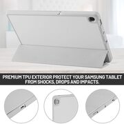 Husa pentru  Samsung Galaxy Tab A9 Plus Soft Shell cu functie wake-up/sleep si compartiment pentru stylus, tip stand - Gri