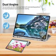 Husa pentru  Samsung Galaxy Tab A9 Plus Soft Shell cu functie wake-up/sleep si compartiment pentru stylus, tip stand - Gri