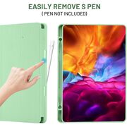 Husa pentru Samsung Galaxy Tab S6 Lite 10.4 inch 2024 / 2022 / 2020 Soft Shell cu functie wake-up/sleep si compartiment pentru S-Pen, tip stand, verde deschis