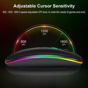 Husa cu tastatura iluminata pentru Samsung Galaxy Tab A9 8.7 inch si mouse wireless RGB iluminat LED, negru
