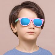 Ochelari de soare pentru copii 3-8 ani Techsuit D802, galben / roz