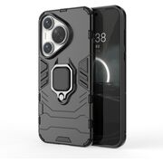 Husa pentru Huawei Pura 70 Pro cu inel Armor Kickstand Tough Rugged Cover, negru