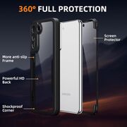 Pachet 360: Husa cu folie integrata pentru Samsung Galaxy S21 FE Cover360 fata / spate - negru