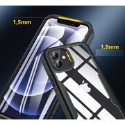 Pachet 360: Husa cu folie integrata pentru iPhone 12 Cover360 fata spate - negru / transparent