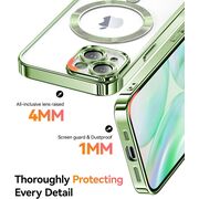 Husa pentru iPhone 13 cu MagSafe Sparkle Glare Detachable Layer, cu protectie lentile - light green / transparent
