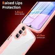 Pachet 360: Husa cu folie integrata pentru  Samsung Galaxy A15 Cover360 fata / spate - roz / transparent