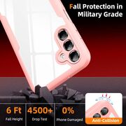 Pachet 360: Husa cu folie integrata pentru  Samsung Galaxy A15 Cover360 fata / spate - roz / transparent