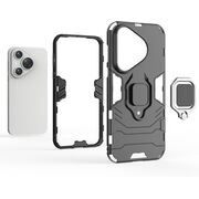 Husa pentru Huawei Pura 70 Pro cu inel Armor Kickstand Tough Rugged Cover, negru