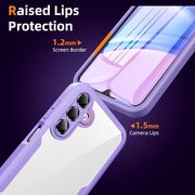 Pachet 360: Husa cu folie integrata pentru  Samsung Galaxy A15 Cover360 fata / spate - mov / transparent