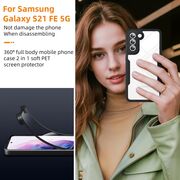 Pachet 360: Husa cu folie integrata pentru Samsung Galaxy S21 FE Cover360 fata / spate - negru