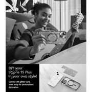Husa pentru iPhone 13 cu MagSafe Sparkle Glare Detachable Layer, cu protectie lentile - negru / transparent