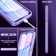 Pachet 360: Husa cu folie integrata pentru  Samsung Galaxy A15 Cover360 fata / spate - mov / transparent