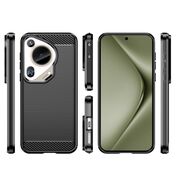 Husa pentru Huawei Pura 70 Ultra Carbon Silicone, negru