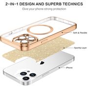 Husa pentru iPhone 13 cu MagSafe Sparkle Glare Detachable Layer, cu protectie lentile - gold / transparent