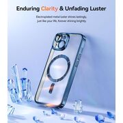 Husa pentru iPhone 14 cu MagSafe Sparkle Glare Detachable Layer, cu protectie lentile - albastru / transparent