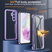 Pachet 360: Husa cu folie integrata pentru  Samsung Galaxy A35 Cover360 fata / spate - mov