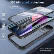 Pachet 360: Husa cu folie integrata pentru iPhone 13 Cover360 fata spate - negru / transparent