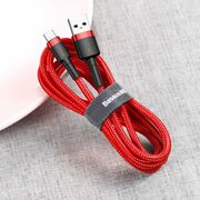 Cablu de date tip C Baseus, QC3.0, 2A, 2m, rosu, CATKLF-C09