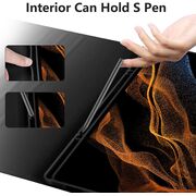 Husa cu tastatura iluminata pentru Samsung Galaxy Tab S9 / S9 FE / S10 FE si slot S-Pen + mouse wireless iluminat LED, negru