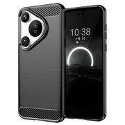 Husa pentru Huawei Pura 70 Carbon Silicone, negru