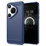 Husa pentru Huawei Pura 70 Pro Carbon Silicone, navy blue