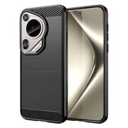 Husa pentru Huawei Pura 70 Ultra Carbon Silicone, negru
