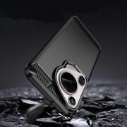Husa pentru Huawei Pura 70 Ultra Carbon Silicone, negru