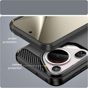 Husa pentru Huawei Pura 70 Ultra Carbon Silicone, negru