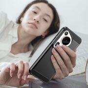 Husa pentru Huawei Pura 70 Ultra Carbon Silicone, navy blue