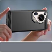 Husa pentru Huawei Pura 70 Ultra Carbon Silicone, navy blue
