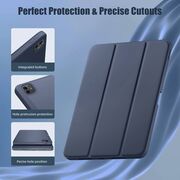 Husa pentru Apple iPad Pro 13" (2024) cu functie wake-up/sleep si compartiment pentru Apple Pen, tip stand, navy blue