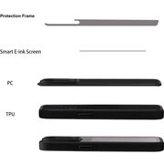 Husa pentru iPhone 14 / iPhone 13 DIY customizabil cu ecran E-ink, NFC Photo Display, negru