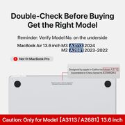 Carcasa pentru MacBook Air 13 2025 / 2024 / 2022 M4, M3, M2 Hard Shell Frost, negru mat