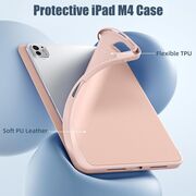 Husa pentru Apple iPad Pro 11" (2024) cu functie wake-up/sleep si compartiment pentru Apple Pen, tip stand, rose gold