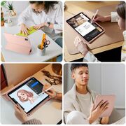 Husa pentru Apple iPad Pro 11" (2024) cu functie wake-up/sleep si compartiment pentru Apple Pen, tip stand, rose gold