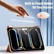 Husa pentru Apple iPad Pro 13" (2024) cu functie wake-up/sleep si compartiment pentru Apple Pen, tip stand, rose gold