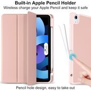 Husa pentru Apple iPad Air 13 2025 / 2024 M3, M2 cu functie wake-up/sleep si compartiment pentru Apple Pen, tip stand, roz