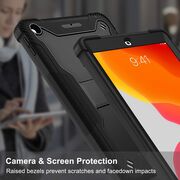 [Pachet 360°] Husa + folie din sticla pentru  iPad 9 10.2 inch 2021 Rugged Heavy Duty - negru