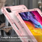 [Pachet 360°] Husa + folie sticla iPad Pro 12.9 2022 / 2021 / 2020 Techsuit Rugged TabShell, roz
