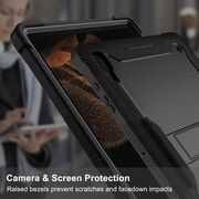 [Pachet 360°] Husa + folie sticla Samsung Galaxy Tab S10 Ultra / S9 Ultra / S8 Ultra Techsuit Rugged TabShell, roz
