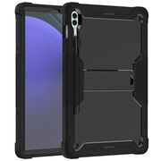 [Pachet 360°] Husa + folie sticla Samsung Galaxy Tab S9 FE Plus, Tab S10 Plus Techsuit Rugged TabShell, negru