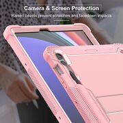 [Pachet 360°] Husa + folie sticla Samsung Galaxy Tab S9 FE Plus, Tab S10 Plus Techsuit Rugged TabShell, negru