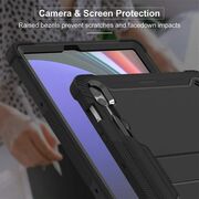 [Pachet 360°] Husa + folie sticla Samsung Galaxy Tab S9 Plus Techsuit Rugged TabShell, roz