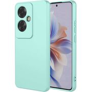 Husa pentru Oppo Reno 11F Liquid Silicone, subțire, captusita cu microfibra, anti amprentă, protectie cameră foto, turcoaz