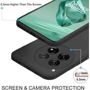 Husa pentru OnePlus 12 Liquid Silicone, subțire, captusita cu microfibra, anti amprentă, protectie cameră foto, negru
