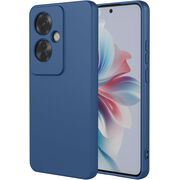 Husa pentru Oppo Reno 11F Liquid Silicone, subțire, captusita cu microfibra, anti amprentă, protectie cameră foto, albastru
