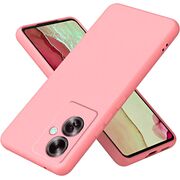 Husa pentru Oppo Reno 11F Liquid Silicone, subțire, captusita cu microfibra, anti amprentă, protectie cameră foto, roz