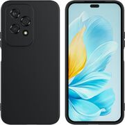 Husa pentru Honor 200 Lite Liquid Silicone, subțire, captusita cu microfibra, anti amprentă, protectie cameră foto, negru